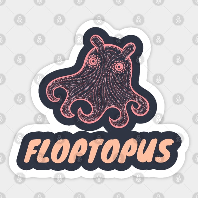 Floptopus- Funny Flapjack Octopus Design Sticker by Green Paladin